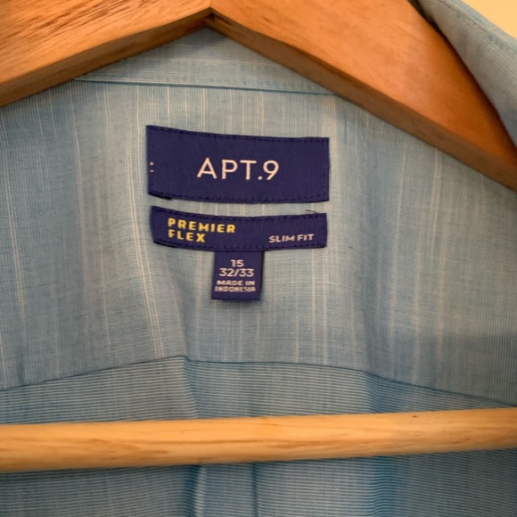 Apt. 9 Light Blue Men’s Button Down Shirt 15 32/33 - Picture 4 of 6